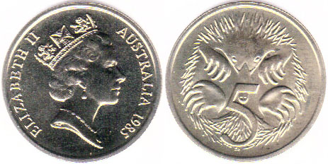 1985 Australia 5 Cents (chUnc) mint set only A001401